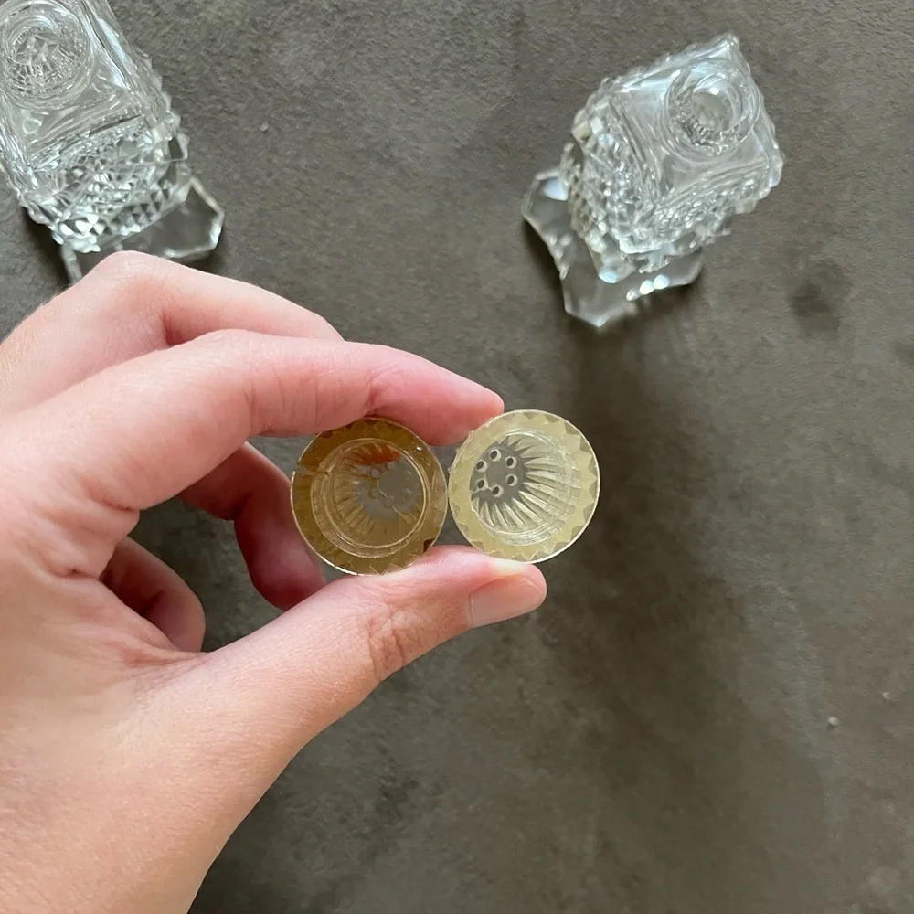 Vintage Crystal Salt and Pepper Shakers